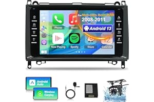 NHOPEEW Autoradio Android pour Mercedes Benz B Class B200 W245 W169 W639 Vito Viano W906 Sprinter avec sans Fil Carplay et Android Auto - WiFi GPS Navigation EQ Contrôle du Volant FM + Caméra de recul