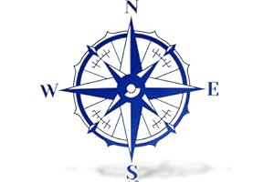 ERREINGE STICKER PRESPAZIATO BLU 25cm - Bussola Rosa dei Venti Barca Mare - Adesivo Decal Decalcomania Vinile Murale Laptop Auto Moto Casco Camper