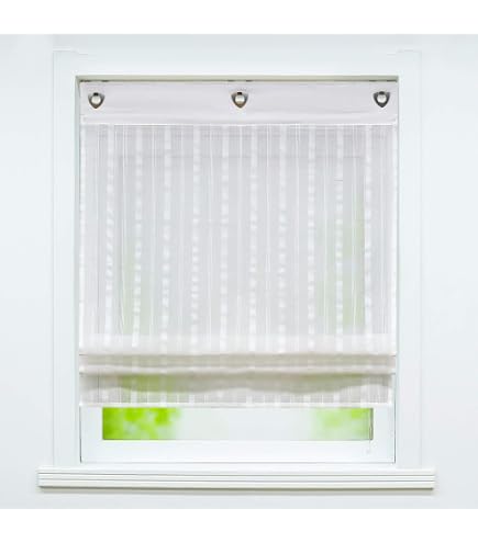 Ösenrollo Aus Voile-Stoff (100x140 Cm) – Halbtransparenter Vorhang Mit U-Haken & Raff-Funktion, Weiß