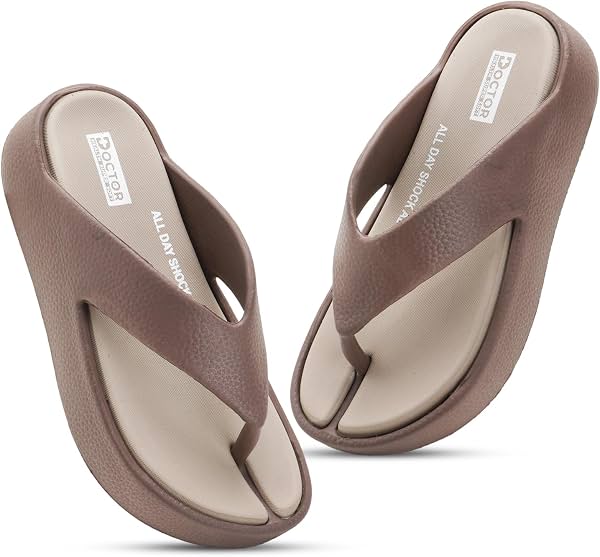 DOCTOR HEALTH SUPER SOFT Women’s Orthopedic Soft Platform Slippers | Ultra-Cushioned Shock Absorbing Footbed | Lightweight Anti-Skid Everyday Wear Comfort Flip Flops for All-Day Support