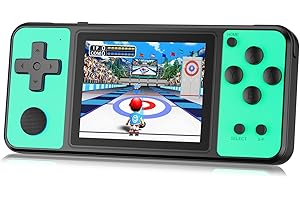 Aojiao 32 Bit Console de Jeux Portables pour Enfants avec 139 Jeux Vidéo Rétro, Console de Retrogaming avec Écran IPS 3.0" Batterie Rechargeable, Jouets de Voyage pour Garçons Filles 4-13 (Vert)