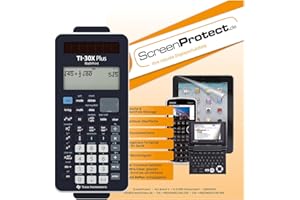 ‎TEXAS INSTRUMENTS / DYNATECH TI-30 X Plus - Taschenrechner MathPrint Bundle wissenschaftlicher Rechner Schulrechner LC Display für Schule Uni Büro Solar + ScreenProtect Displayschutzfolie