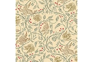 Melody Jane Dolls House Birds & Berries Cream Miniature Print Wallpaper 1:12 Scale