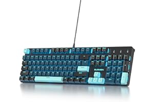 SOLIDEE tastiera gaming meccanica 100%,US Layout QWERTY,Tastiera da Gioco Cablata 104 Tasti Retroilluminata RGB con Tastierino Numerico,Tastiera Meccanica NKRO per laptop Windows(104 Monstor)