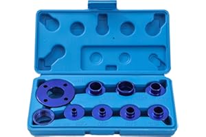 KATSU TOOLS KATSU 10Pcs Aluminum Alloy Router Guide Bush Bushing Set, Metric Size High Precision Router Template Guide Lock Nut and Adapter Kit 105438