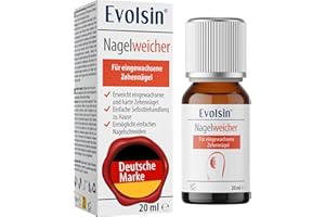 ‎EVOLSIN Evolsin Nail Softer, Gentle & Effective Solution for Ingrown Toenails, Alkali Formula for Soft, Elastic Nails, Easy to Use with Swab Applicator