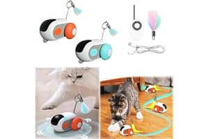 PELINUAR Teazys Turbo Tail 2.0-2024 Jouet pour chat de qualité supérieure Turbo Tail 2.0, jouet électrique avec télécommande intelligente, trois modes interactifs, mouvement de détection de gravité (mixte)