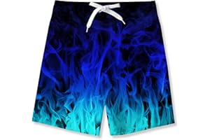 NEWISTAR Pantaloncini da Bagno Ragazzo Stampa 3D Tronchi per la Spiaggia da Bambino Costume da Bagno con Fodera in Mesh per Ragazzi 8-16 Anni
