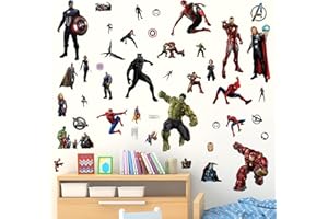 HONGP Adesivi da parete 3D con supereroi, per bambini, fai da te, creativi, adesivi da parete, per camera da letto, soggiorno, cameretta dei bambini, sfondo, decorazione da parete, adesivi rimovibili in