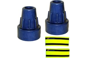 ‎OLANMARP Ossenberg Krückenkapseln blau 16 mm + Olanmarp Klettarmband mit Streifen 2 Stück (2 Stück Krückenkapsel)