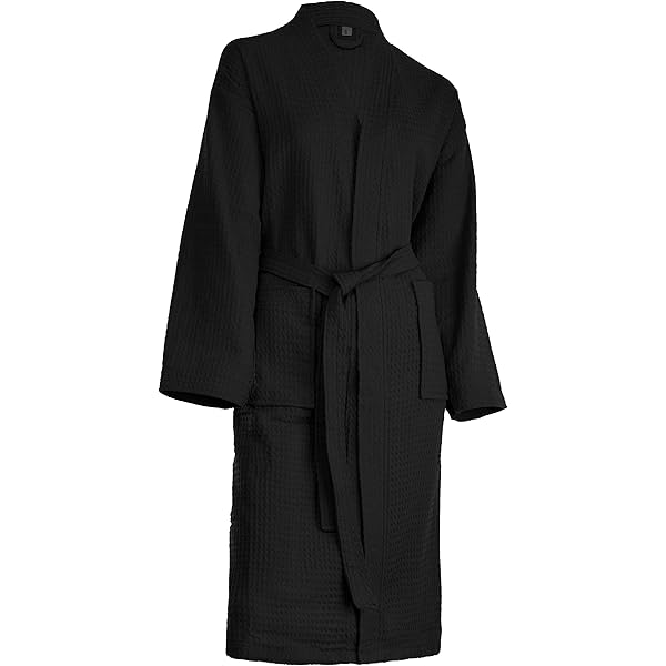 Brandsseller unisex badjas voor dames en heren, katoenen ochtendjas/saunamantel, antraciet, M