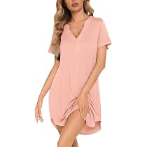Maeau Camicia Da Notte Donna Maniche Corte - Casual Estiva Con Tasche, Vestibilità Morbida E Larga, Taglie S-XXL - 2
