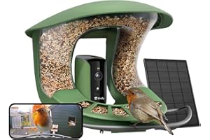 Birdfy Upgraded Bird Feeder Camera, Bird Watching Camera: Auto Identify, Notify, Capture Video, Permanent Store Fun Clips, Solar Powered & Wireless Smart Bird Feeder, Outdoor Garden, for Bird Lovers