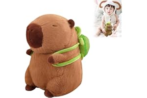 COFFEE LIFE PLUS Capybara Peluche 23cmJouet en Peluche Capybara,Jouet en Peluche Capybara de Simulation avec Oreiller Tortu,Poupées en Peluche Capybara Oreiller Cadeau pour Enfant Garçons Filles (1pcs)