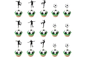 HOMEJOY 48 Stück Fussball Cupcake Topper Fussball Muffin Deko Fussball Party Tortenaufleger für Babyparty Geburtstagsfeie Kuchendekoration