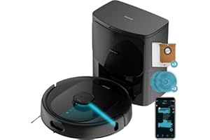 Cecotec Robot Aspirador Conga 9990 AI Spin Revolution Ultra Power Home, 10.000 Pa, Navegación láser, Base de autovaciado, Inteligencia Artificial, Evita Objetos, Control App, 240 min Autonomía