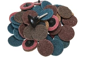 SPORTULI 30PCS Mix 2'' 50mm Sanding Discs Fine Grit Roll Lock Surface Conditioning Quick Change with 1 Pad Holder