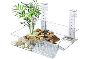 CaiYuanGJ Plataforma Acrílica para Tortugas, Tanque para Tortugas De Pared Terraza, Plataforma Colgante para Tortugas, Accesorios para Acuarios, Ajustable, para Tortugas Marinas, Pequeños Reptiles, L