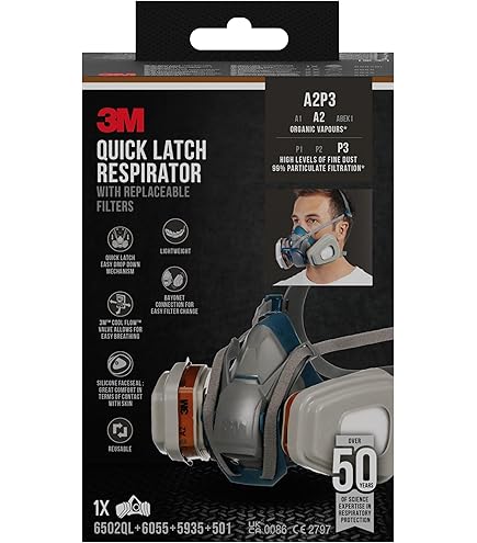 3M™ Respiratore Per Verniciatura A Spruzzo 4251 , A1P2, 1/PK, Protezione Delle Vie Respiratorie - Ecolux Protezioni - Foto 2