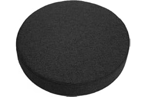 ping bu Runde Stuhlkissen, dickes Sitzkissen, 5/8/10 cm, für Esszimmer, Gartenstuhl, Sitzkissen, runde Hockerkissen für Küche und Zuhause (30 x 30 x 5 cm, schwarz)