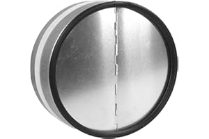 VENTILAND Válvula antirretorno aire para tubo extractor de humo, campanas de cocinas | Acero galvanizado con goma de sellado | Compuerta de aluminio | Tapa antirretorno (150mm)