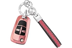 Koaudb TPU Car Key Cover Cases Keychain Compatible with 2 Buttons Vauxhall Opel Corsa Astra Vectra Zafira Signum Meriva Tigra Insignia Combo Flip Folding Key Shell Fob Case (CL-Opl-2F-PK)