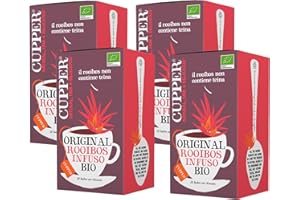 Cupper Infuso Rooibos Biologico (4 confezioni da 20 bustine di tè, totale 80 bustine di tè)