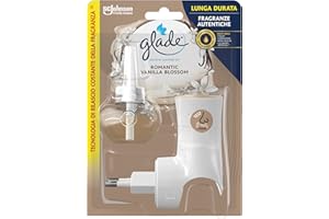 Glade Diffusore di Oli Essenziali Elettrico, Profumatore per Ambienti, Fragranza Romantic Vanilla Blossom, Confezione da 1 Diffusore e 1 Ricarica