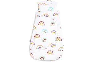 Snuz Baby Sleeping Bag with Nappy Zip - For Easy Nappy Changes, Super Soft Cotton Sleeping Bags with Perfect Fit Poppers, Meets British Safety Standard, Rainbow, 2.5 Tog 6-18M