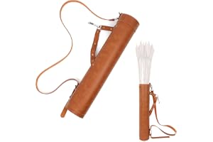Surwolf bågskytte pil koger, läder pil lagring, stor kapacitet pilhållare, för recurve-bågar traditionell långbåge jakt skytte justerbar LH/RH