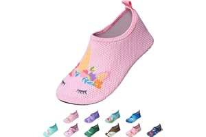 EDOTON Badeschuhe Kinder MädchenSchwimmschuhe Wasserschuhe Strandschuhe Aquaschuhe Sommer Schwimmschuhe Strandschuhe Leichte Barfußschuhe Schnell Trockene Surfschuhe
