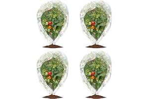 GUKULIVEL 4Pack Garden Netting Mesh Pest Barrier with Zipper & Drawstring – 4.0x4.5ft of Bird, Insect & Deer Netting for Plant Protection, Blueberry Bush, Fruit Trees & Vegetables