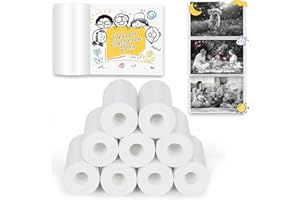 ‎ARNSSIEN ARNSSIEN Papier do drukarki, 9 rolek do natychmiastowego druku dla dzieci, zestaw papieru termicznego do druku HD, przenośne ładowanie