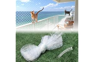 ADERTOS Katzennetze Balkon 5 x 5m Katzen Balkonnetz Nylon Schutznetz Katzen Balkon ohne Bohren Balkonschutznetz Netz Katzensicherung Katze Balkon Katzenschutznetz mit Kabelbinder für Fenster (Weiss)