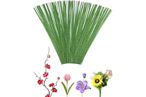 VURYAPI 100 Pièces Fil de Fleurs Vert, Fil de Fleurs, Wires Floral Flowers, Fil de Fer Fleur, Vert Tige Florale Artificielle Foncé, Emballage Tige Fleur, Stem Wire Florist Wire 0,5 mm (vert clair