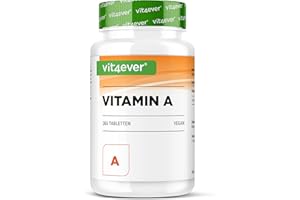 ‎VIT4EVER vit4ever Vitamin A - 10.000 I.E. (3000 µg) - 365 Tabletten - Alternative zu Kapseln - Hochdosiertes Retinylacetat - Ohne unerwünschte Zusätze - Augen, Haut, Immunsystem - Vegan