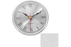 PATIKIL Classic Clock Movement, 2.6 Inch/65mm Quartz Movement Insert for Office Home Decor Replacement DIY, Silver (Roman Script,Aluminum Face)