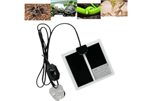 FIPASEN Reptile Heating Mat, Reptile Heating Pad with Temperature Adjustment for Reptiles Tortoise Snakes Lizard Gecko Hermit Crab Turtle Amphibians - Removable Terrarium Heat Mats(5W, 6x5.5 inches)