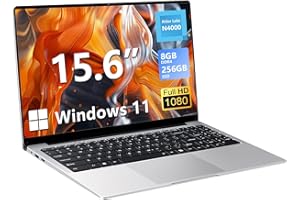 Wexultor PC Portatile 15,6 pollici, Notebook Celeron N4000 CPU, Windows 11 Laptop 8GB DDR4 RAM 256GB SSD, PC Portatile da ufficio Schermo IPS FHD 1920 * 1080, TF Card Slot, USB3.0+BT5.0+Mini-HDMI
