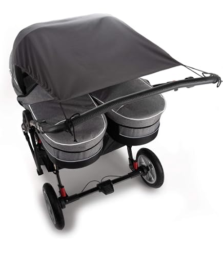 Sunnybaby Filet à Provisions Pour Poussette Double - Grand Espace De Rangement Avec Protection Visuelle Bleu Marine