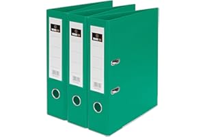 Vabe UK a4 Folder - Lever Arch Folders – Premium Quality for Protection of All Your Documents - Holds Up to 550 Sheets of A4 80gsm Papers – Ideal for Home, Schools and Office Use(Pack of 3). (Green)