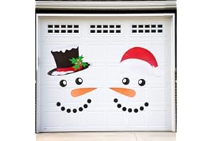V·Colokishi 22 Pcs Magnet Merry Christmas Decorations, Garage Door & Refrigerator Decals, Reflective Snowman Decor Stickers