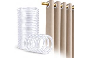 ALTRON Plastic Curtain Eyelet Rings with Lock, 100 Pcs Transparent 1.5 Inch Curtain Rings for Door & Window Curtains, Snap Lock Curtain Eyelets for Drapes, Sheer Panels & Home Decor Accessories