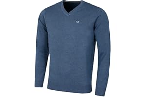 Calvin Klein Meski sweter golfowy 2025 z dekoltem w szpic z miekkiej bawelny Easy Care