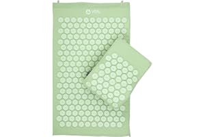 ‎BODHI Bodhi VITAL Akupressurmatten-Set | Massagematte & Kissen inkl. Tasche | Nadelkissen zur Selbstmassage | Entspannungsmatte gegen Nacken und Rückenschmerzen | Fakirmatte für zu Hause | pastellgrün