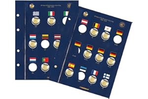 LEUCHTTURM Hojas VISTA para 23 monedas conmemorativas europ. de 2€ 30º aniv. de la Bandera de la UE