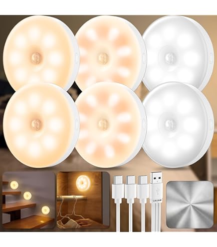 Luz Led Adhesiva Luz Nocturna LED Con Sensor De Movimiento, Paquete De 2, Luz Nocturna Led Con Sensor De Movimiento Paquete 2 Luz Adhesiva Luces Pared Armario Escalera Activada Por Movimiento Para