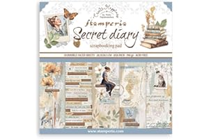 STAMPERIA Scrapbooking Small Pad 10 feuilles cm 20,3 x 20,3 (8 pouces x 8") - Créer un journal intime heureux