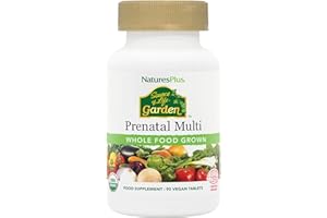 NATURE'S PLUS NaturesPlus Source of Life Garden Organic Prenatal Multivitamin - Vegan Prenatal Vitamins Supplement - Folate, Methyl B12, Iron - Organic, Gluten Free - 90 Tablets