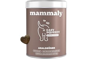 9 in 1 Analdrüsen Leckerli für Hunde mit Ballaststoffen - Easy Squeezy 60 Snacks (175g) von mammaly - gegen verstopfte Analdrüse - für festen KOT und natürliche Analdrüsenentleerung für deinen Hund